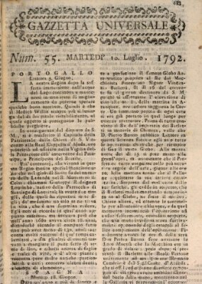 Gazzetta universale Dienstag 10. Juli 1792