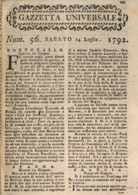 Gazzetta universale Samstag 14. Juli 1792