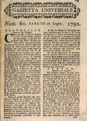 Gazzetta universale Samstag 28. Juli 1792