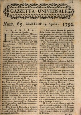 Gazzetta universale Dienstag 14. August 1792