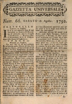 Gazzetta universale Samstag 18. August 1792