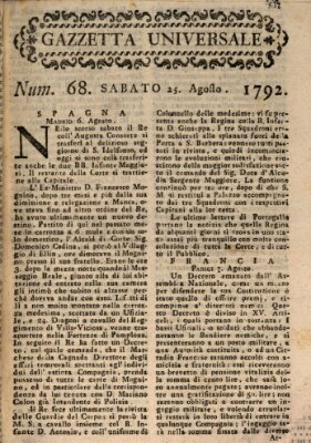 Gazzetta universale Samstag 25. August 1792