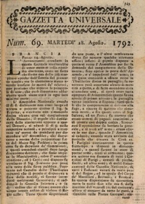 Gazzetta universale Dienstag 28. August 1792