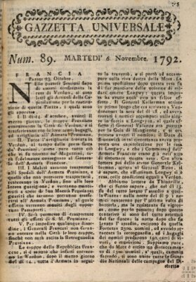 Gazzetta universale Dienstag 6. November 1792