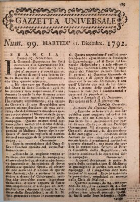 Gazzetta universale Dienstag 11. Dezember 1792