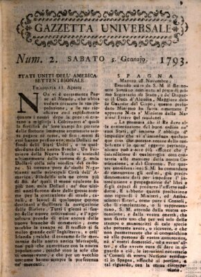 Gazzetta universale Samstag 5. Januar 1793