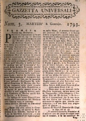 Gazzetta universale Dienstag 8. Januar 1793