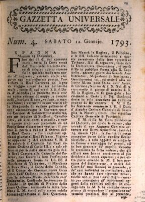 Gazzetta universale Samstag 12. Januar 1793