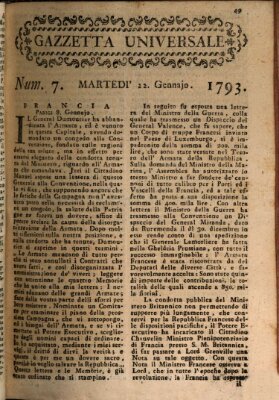 Gazzetta universale Dienstag 22. Januar 1793