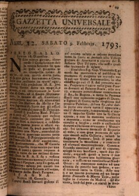 Gazzetta universale Samstag 9. Februar 1793