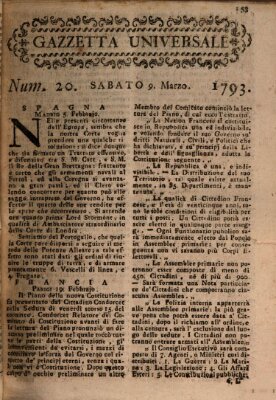 Gazzetta universale Samstag 9. März 1793