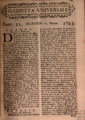 Gazzetta universale Dienstag 12. März 1793