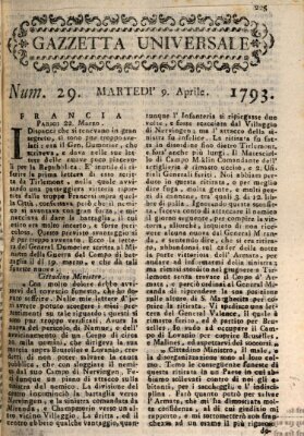 Gazzetta universale Dienstag 9. April 1793