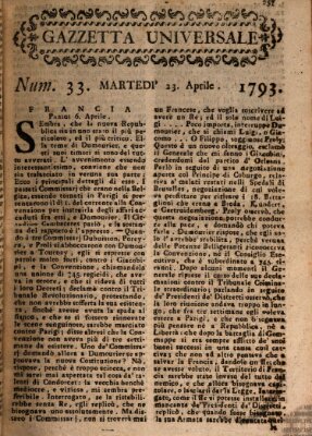 Gazzetta universale Dienstag 23. April 1793