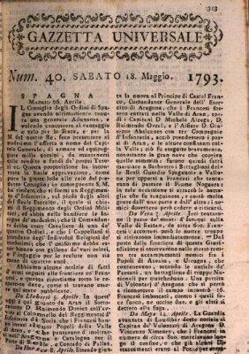 Gazzetta universale Samstag 18. Mai 1793