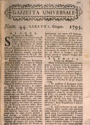 Gazzetta universale Samstag 1. Juni 1793