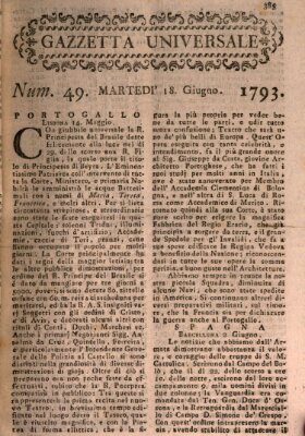 Gazzetta universale Dienstag 18. Juni 1793