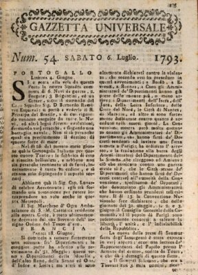 Gazzetta universale Samstag 6. Juli 1793