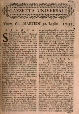 Gazzetta universale Dienstag 30. Juli 1793