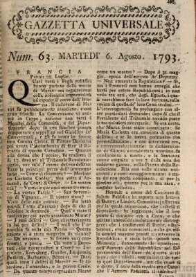 Gazzetta universale Dienstag 6. August 1793