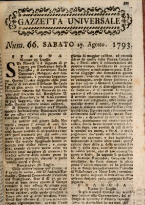 Gazzetta universale Samstag 17. August 1793