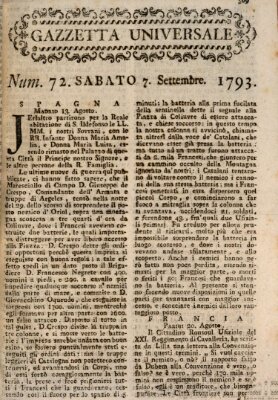 Gazzetta universale Samstag 7. September 1793