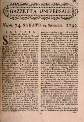 Gazzetta universale Samstag 14. September 1793