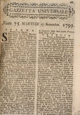 Gazzetta universale Dienstag 17. September 1793