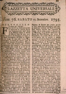 Gazzetta universale Samstag 21. September 1793