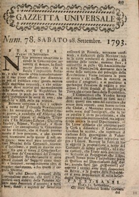 Gazzetta universale Samstag 28. September 1793