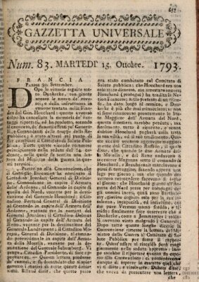 Gazzetta universale Dienstag 15. Oktober 1793