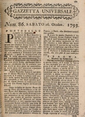 Gazzetta universale Samstag 26. Oktober 1793