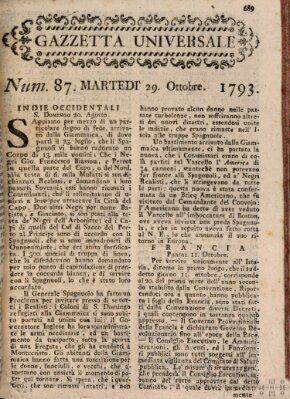Gazzetta universale Dienstag 29. Oktober 1793