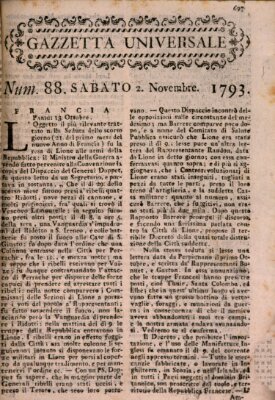 Gazzetta universale Samstag 2. November 1793