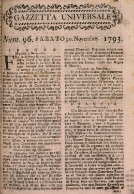 Gazzetta universale Samstag 30. November 1793