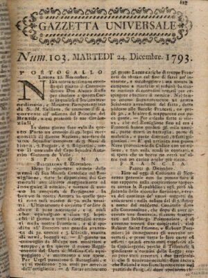 Gazzetta universale Dienstag 24. Dezember 1793