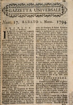 Gazzetta universale Samstag 1. März 1794