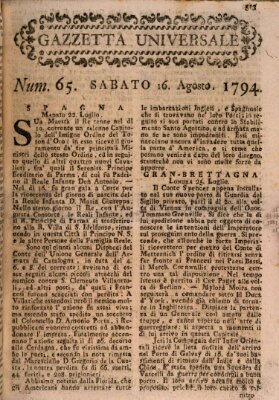 Gazzetta universale Samstag 16. August 1794