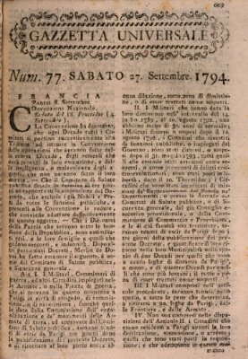 Gazzetta universale Samstag 27. September 1794