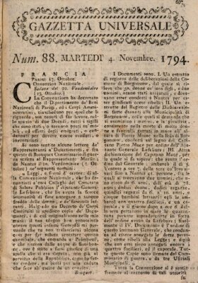 Gazzetta universale Dienstag 4. November 1794