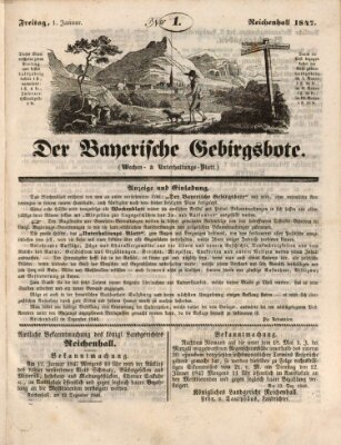 Der bayerische Gebirgsbote (Der Grenzbote) Freitag 1. Januar 1847