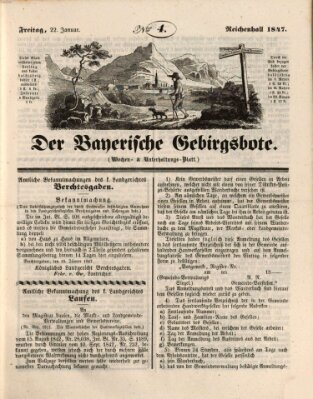 Der bayerische Gebirgsbote (Der Grenzbote) Freitag 22. Januar 1847