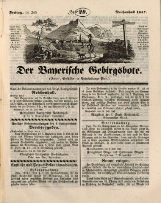 Der bayerische Gebirgsbote (Der Grenzbote) Freitag 16. Juli 1847