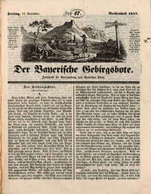 Der bayerische Gebirgsbote (Der Grenzbote) Freitag 19. November 1847