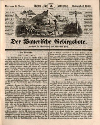 Der bayerische Gebirgsbote (Der Grenzbote) Freitag 21. Januar 1848