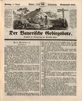 Der bayerische Gebirgsbote (Der Grenzbote) Freitag 11. August 1848