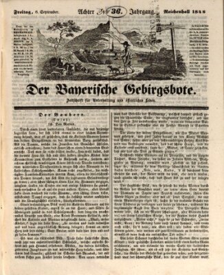 Der bayerische Gebirgsbote (Der Grenzbote) Freitag 8. September 1848