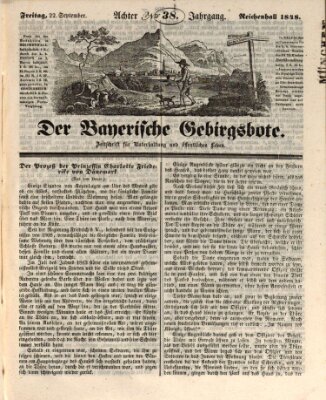 Der bayerische Gebirgsbote (Der Grenzbote) Freitag 22. September 1848