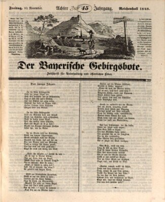 Der bayerische Gebirgsbote (Der Grenzbote) Freitag 10. November 1848