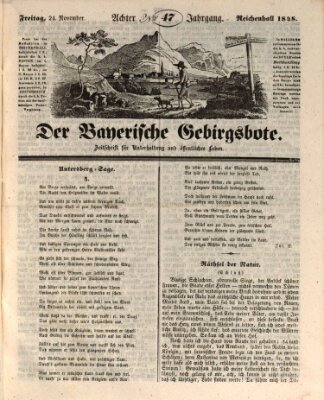 Der bayerische Gebirgsbote (Der Grenzbote) Freitag 24. November 1848